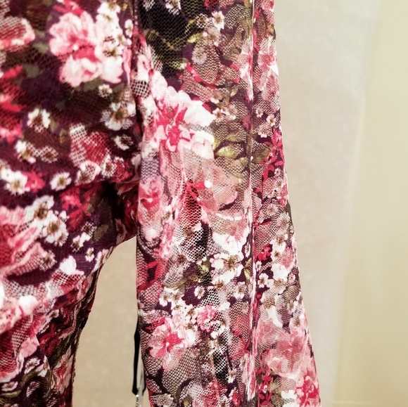 Kensie Womens Lace Floral Print Midi Dress - Picture 8 of 8